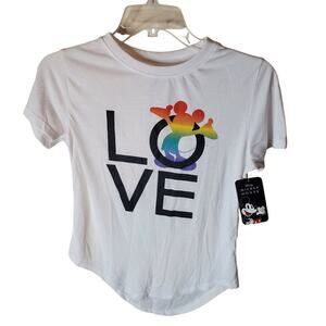 Disney Rainbow Mickey LOVE Tee, NWT, XS